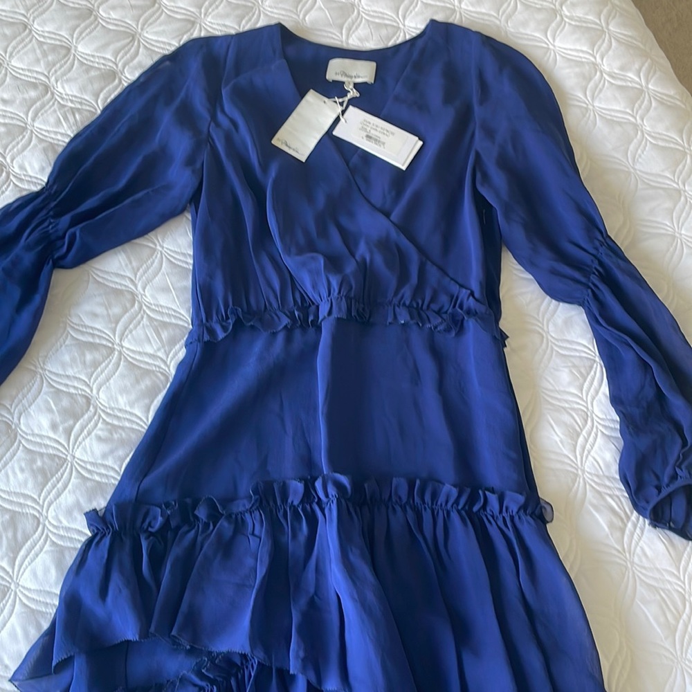 Stunning NWT Navy Blue Silk Dress